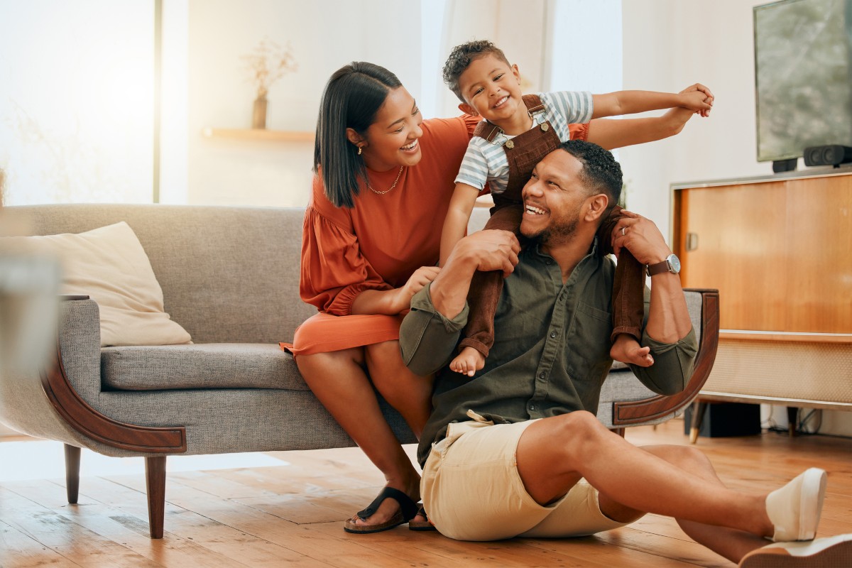 Happy Mixed Race Family